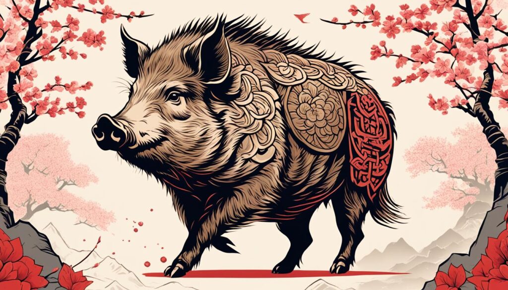 Chinesisches Sternzeichen Schwein (oder Wildschwein)