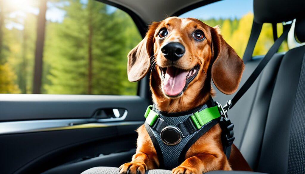 Dackel im Auto