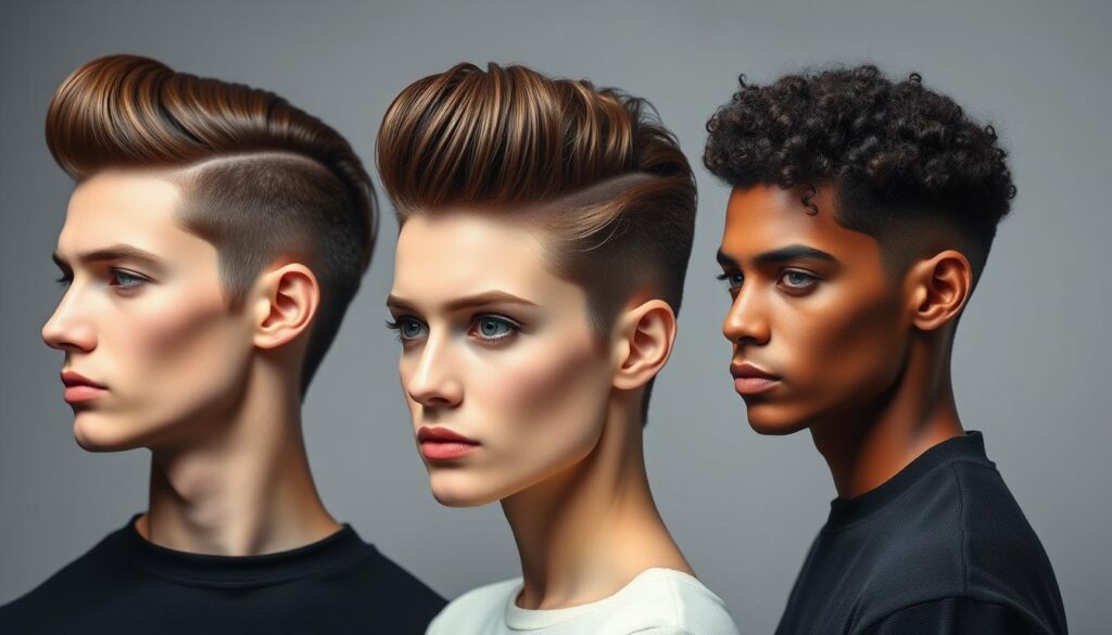 Pompadour für verschiedene Haartypen