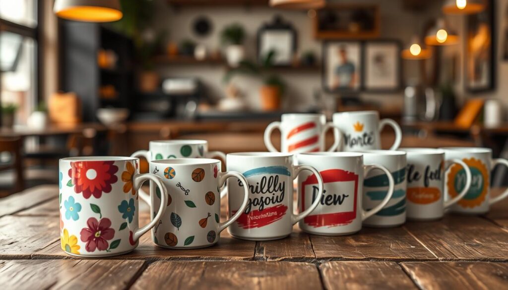 Individuelle Keramikbecher mit verschiedenen Gestaltungsmöglichkeiten